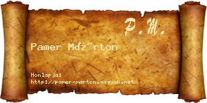 Pamer Márton névjegykártya