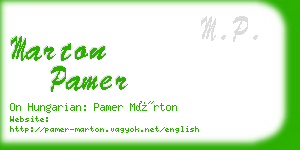 marton pamer business card
